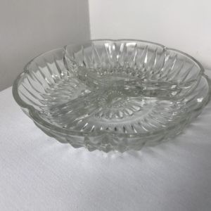 Glass Partition Bowls for nuts, olives etc (Vintage) for hire Chorley